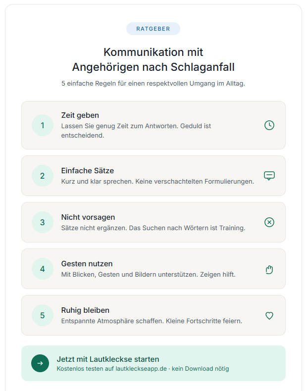 Kommunikation nach Schlaganfall