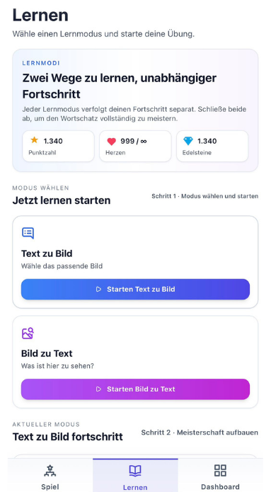Lernmodi der Lautkleckseapp