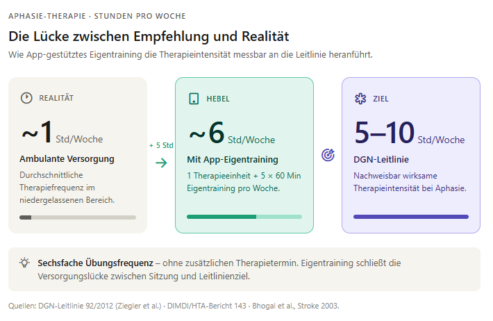 Infografik zur Therapieintensität bei Aphasie