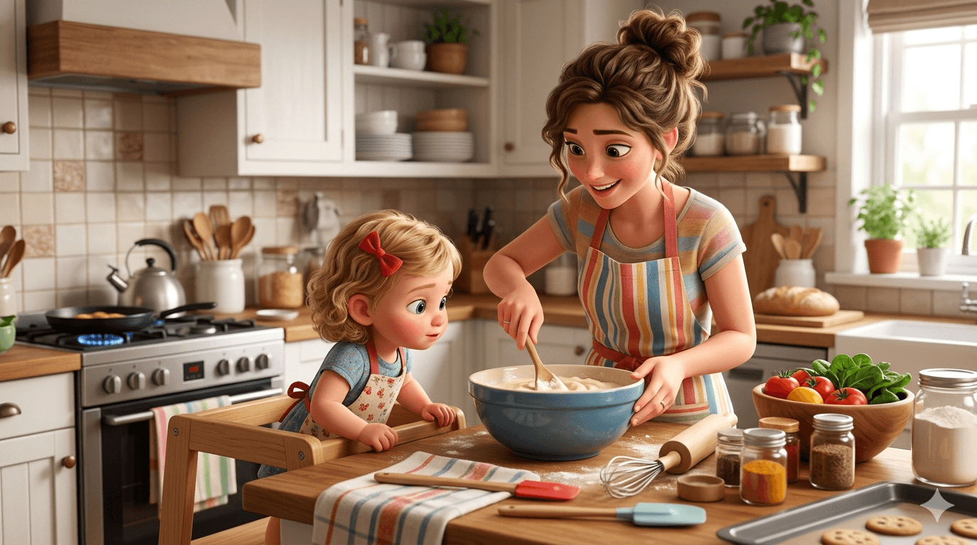 Wortschatz von Kindern im Alltag fördern durch handlungsbegleitendes Sprechen beim Kochen
