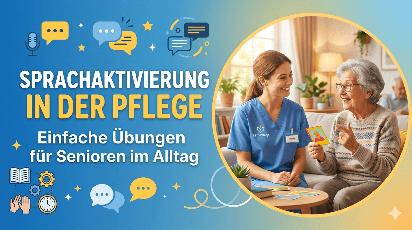 Betreuungskraft schaut mit Seniorin Fotoalbum an