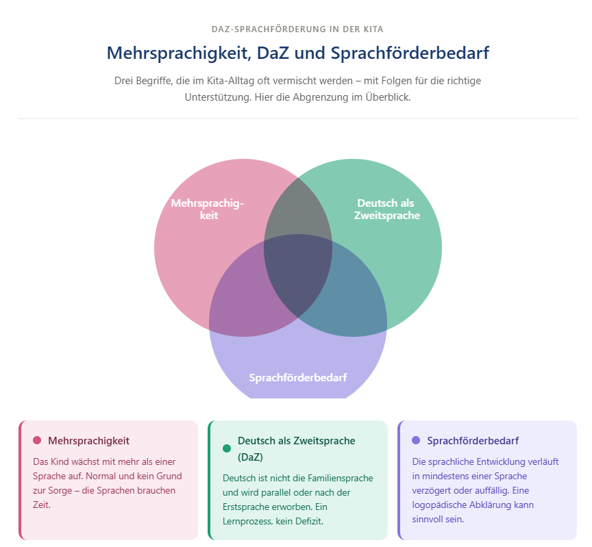 Venn-Diagramm Mehrsprachigkeit DaZ Sprachförderbedarf